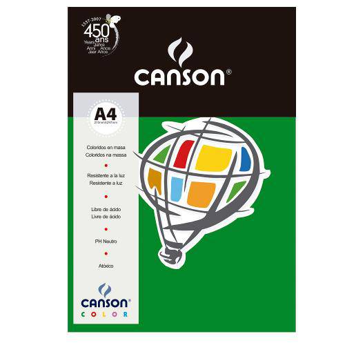 Pacote Canson Color Verde Escuro 180g/M² A4 210 X 297 Mm com 10 Folhas - 66661205
