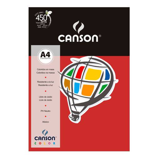 Pacote Canson Color Vermelho Escuro 180g/m² A4 210 X 297 Mm com 10 Folhas - 66661194