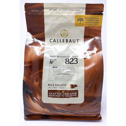 Pacote Chocolate Belga Callebaut 823 2,5kg