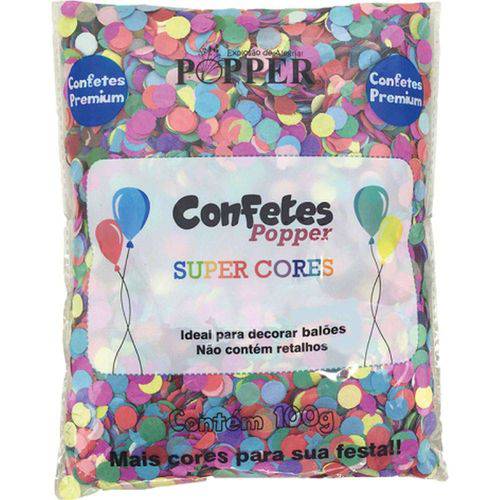 Pacote de Confete Cores Premium 95 Gramas Popper