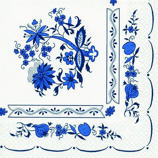 Pacote de Guardanapos Descartaveis Flores Azuis