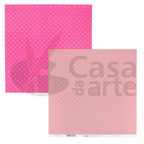 Páginas Decoradas Linha Basic Poá Repeteco – Linha Duo Bolas – Rosa/pink 180gr – Pd0110437