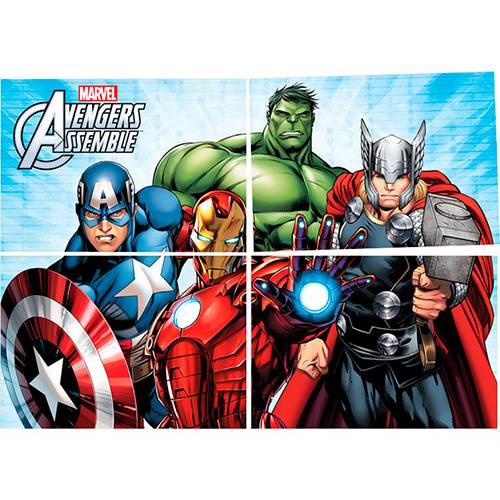 Painel Avengers Animated Regina Festas com 1 Unidade 126x88cm