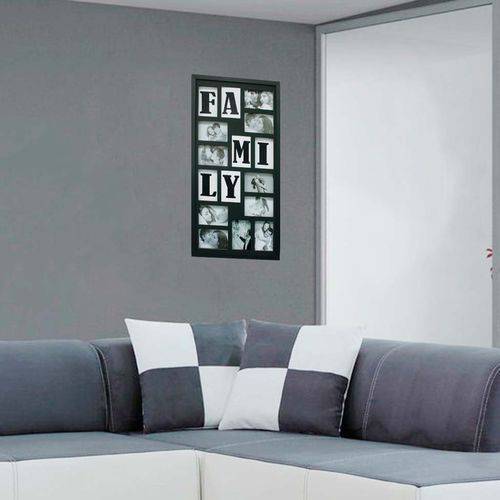 Painel Bee Collection Words Family 10 Fotos 10x15cm Preto Kapos