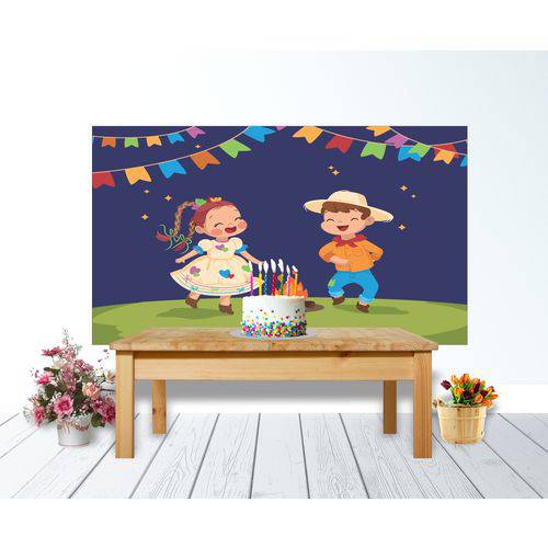 Painel de Festa Junina Crianças-300x170cm