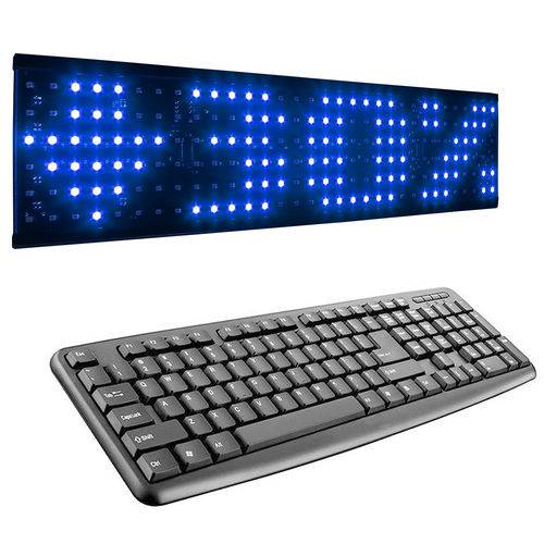 Painel de LED Mensagens 6 Linhas 45,5cm Azul