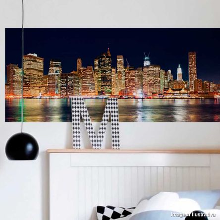Painel Fotográfico Adesivo NY City Multicor 1,43m X 61cm Grudado Adesivos