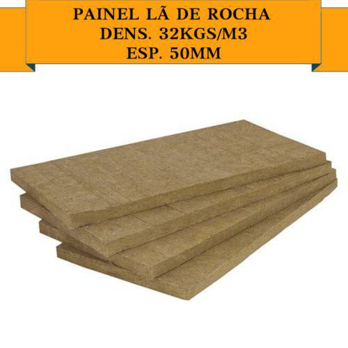 Painel Lã de Rocha 1200 X 600mm - 32kgs/m3 Espessura 50mm C/ 4,32m2