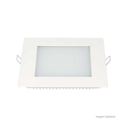 Painel LED de Embutir Quadrado 23x3,5cm 18W 3000K Branco Taschibra