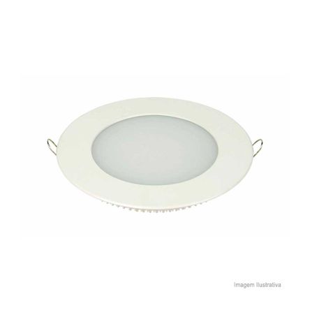 Painel LED de Embutir Redondo 23x3,5cm 18W 3000K Branco Taschibra