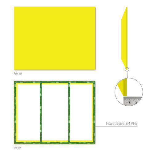Painel Metálico Slim Amarelo - 45x70 Cm