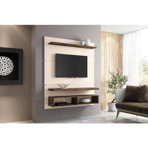 Painel para Tv Suspenso Life 1.3 Off White com Deck - Hb Móveis