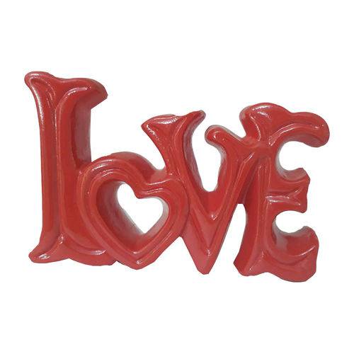Palavra Decorativa Cerâmica Love Vermelho
