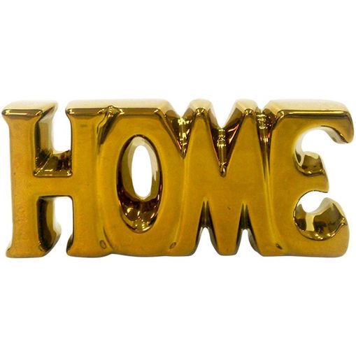 Palavra Decorativa Dourada em Cerâmica Home Urban