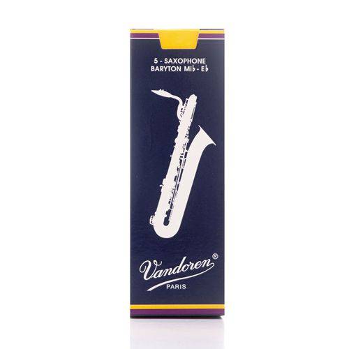 Palheta para Saxofone Baritono Vandoren Tradicional #1 1/2 #2130-140-12-S