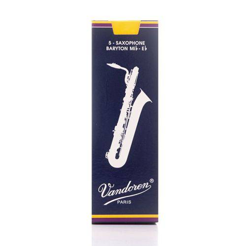 Palheta para Saxofone Baritono Vandoren Tradicional #2 1/2 #2130-160-12-S