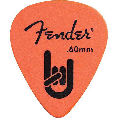 Palheta Rock-on Touring Pick 0.60 Fina Média Laranja - Fender