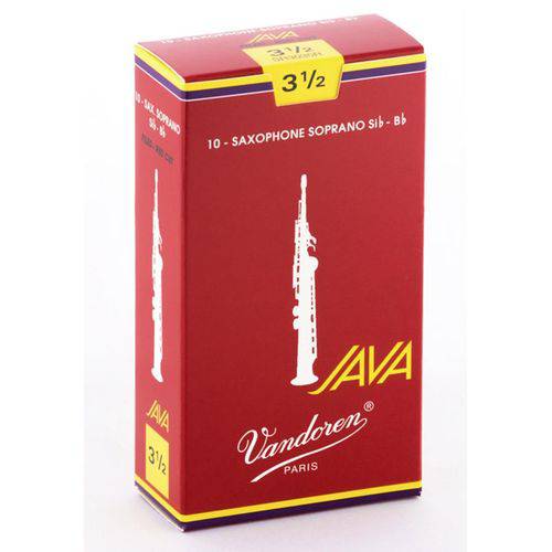 Palheta Vandoren Java Red CUT 3.5 para Sax Soprano Caixa com 10