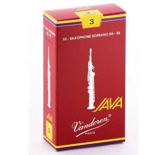 Palheta Vandoren Java Red CUT 3 para Sax Soprano Caixa com 10