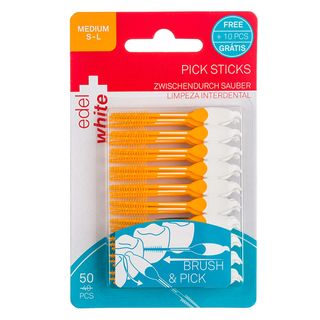 Palito de Dentes Edel White - Pick Sticks S-L com 50 Unidades 50 Un