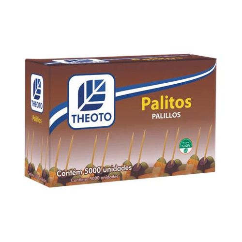 Palito Roliço de Madeira Theoto - 5000 Unidades 300382