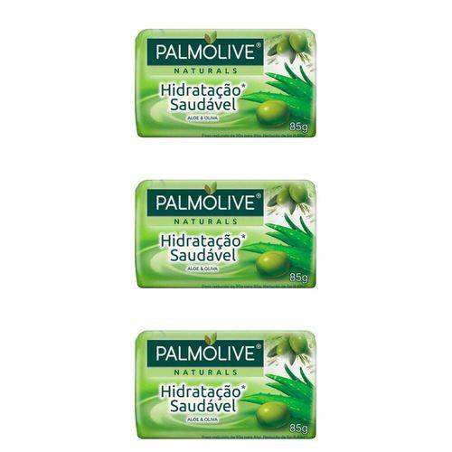 Palmolive Hidratação Saudável Sabonete Aloe 85g (kit C/03)