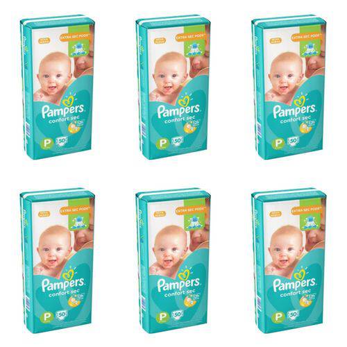 Pampers Comfort Sec Fralda Infantil P C/50 (kit C/06)
