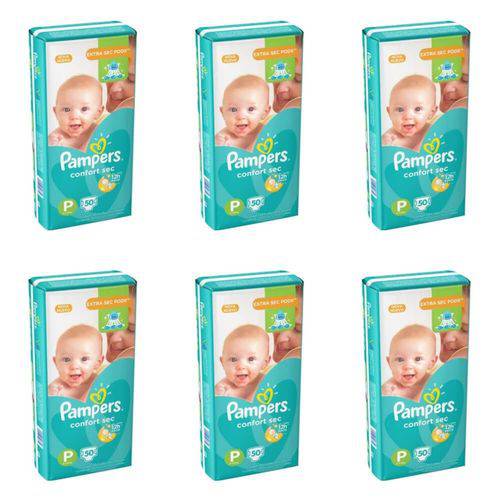 Pampers Comfort Sec Fralda Infantil P C/50 (kit C/12)