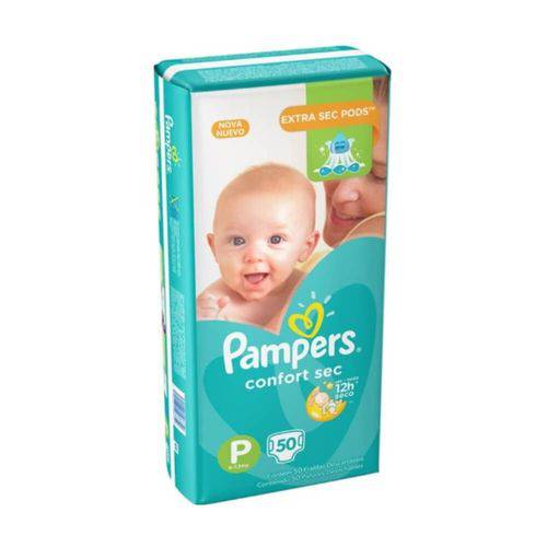 Pampers Comfort Sec Fralda Infantil P C/50
