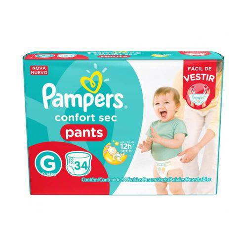 Pampers Comfort Sec Pants Fralda Infantil G C/34
