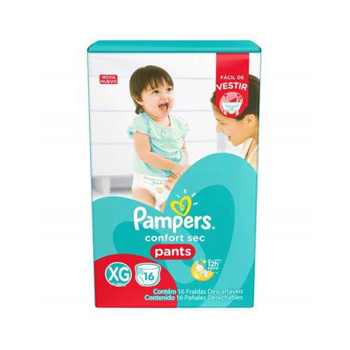 Pampers Comfort Sec Pants Fralda Infantil Xg C/16