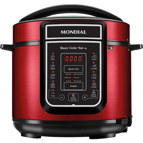 Panela de Pressão Elétrica Mondial Digital Master Cooker 5L Vermelha - 900W