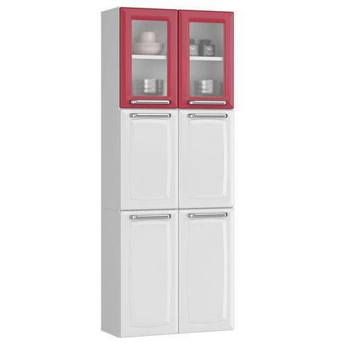 Paneleiro de Cozinha Itatiaia Luce Ipldv-70 Mx - Branco/vermelho - Aço/duplo C/ 6 Portas (2 C/vidro)