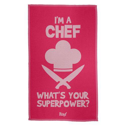 Pano de Prato Im a Chef Whats Your Superpower - Rosa