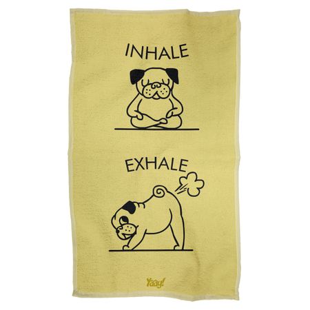 Pano de Prato Inhale Exhale Pug