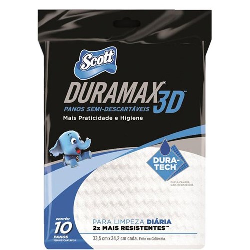 Pano Multuso Scott Duramax 3d com 10 Limpeza Diaria