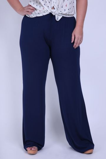 Pantalona Plus Viscolycra Azul Marinho G