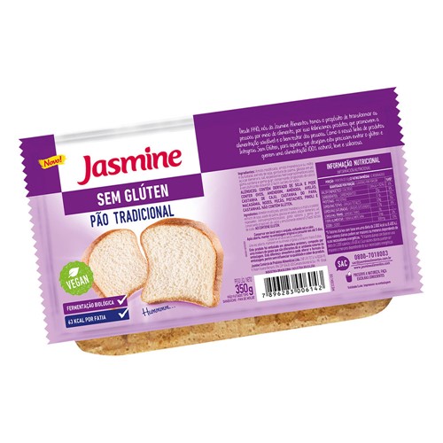Pão de Forma Jasmine Sem Glúten Tradicional 350g