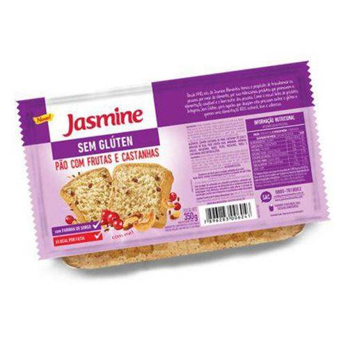 Pão de Frutas e Castanhas Sem Glúten Jasmine 350g