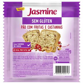 Pão Fatiado com Frutas e Castanhas Sem Glúten Jasmine 175g