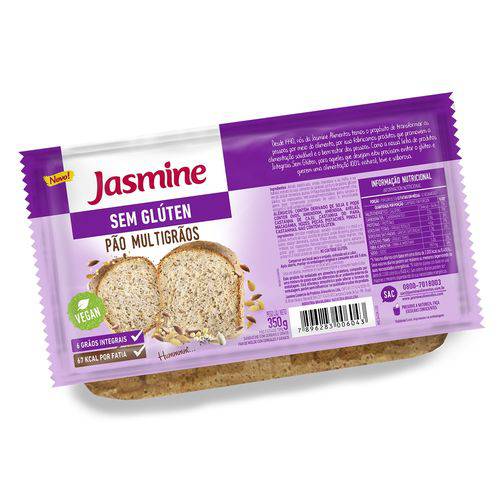 Pão Sem Glúten MULTIGRÃOS Fatiada - Jasmine - 350g