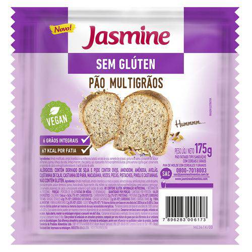 Pão Sem Glúten MULTIGRÃOS Fatiado - Jasmine - 175g