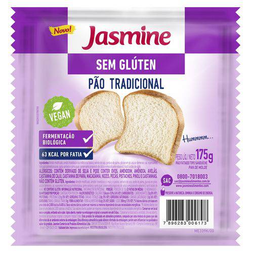 Pão Sem Glúten TRADICIONAL Fatiado - Jasmine - 175g