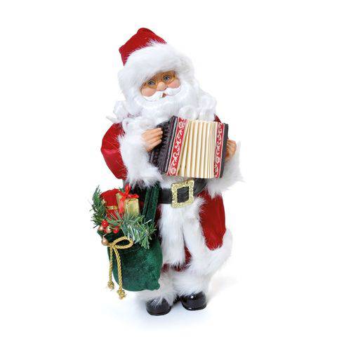 Papai Noel C/movimento Luz Som Decoração Natal 42cm Vermelho