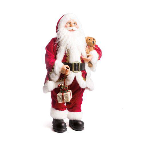 Papai Noel em Pé Decoração Natal 65cm Vermelho