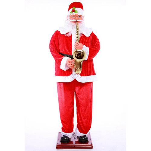 Papai Noel Saxofone Toca e Danca 1 Metro e 30 Cm Musical