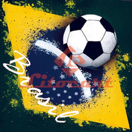 Papel Adesivo Decoupage Futebol Brasil Litocart LAX-154
