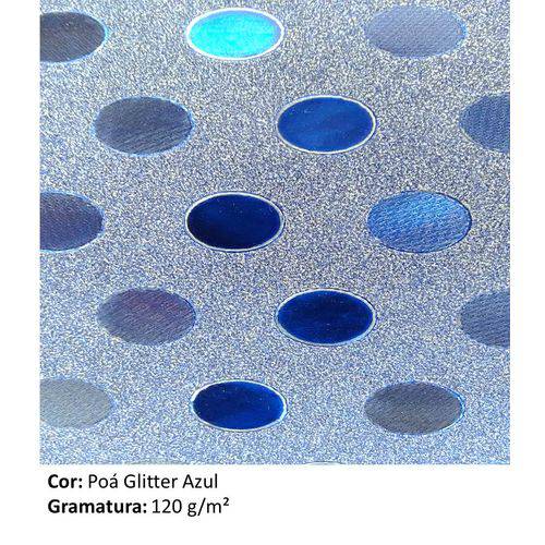 Papel Artistico Accord Glitter 120g 050 X 070 Cm Azul Bolas