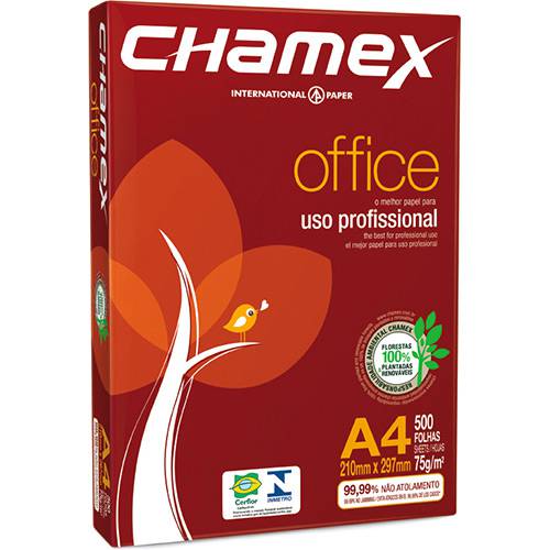 Papel Chamex Office A4 75g - 500 Folhas - Chamex