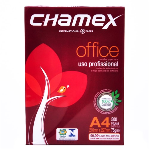 Papel Chamex Office Profissional A4 210mm X 297mm com 500 Folhas